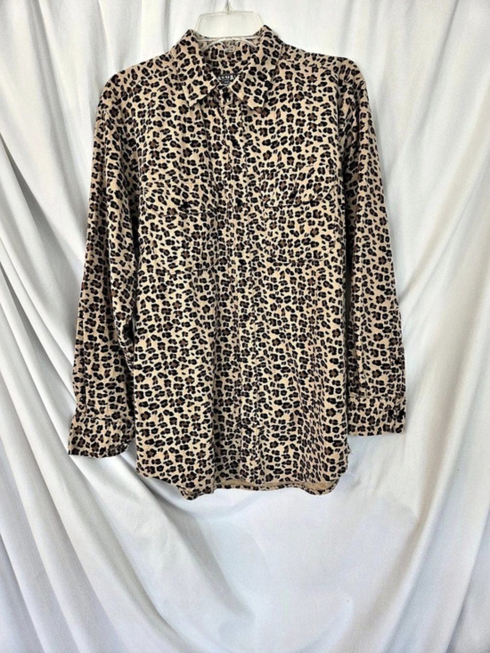 Casual Country Outfitters Animal Print Button Down Lagenlook Shirt Fall Size L